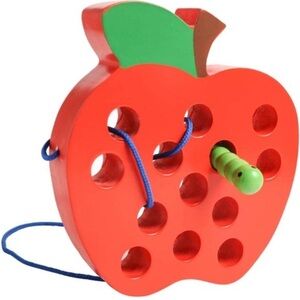 Pre-owned Threading Big Apple: A Wooden Toy for Caterpillar Weave Thru‎ Fun